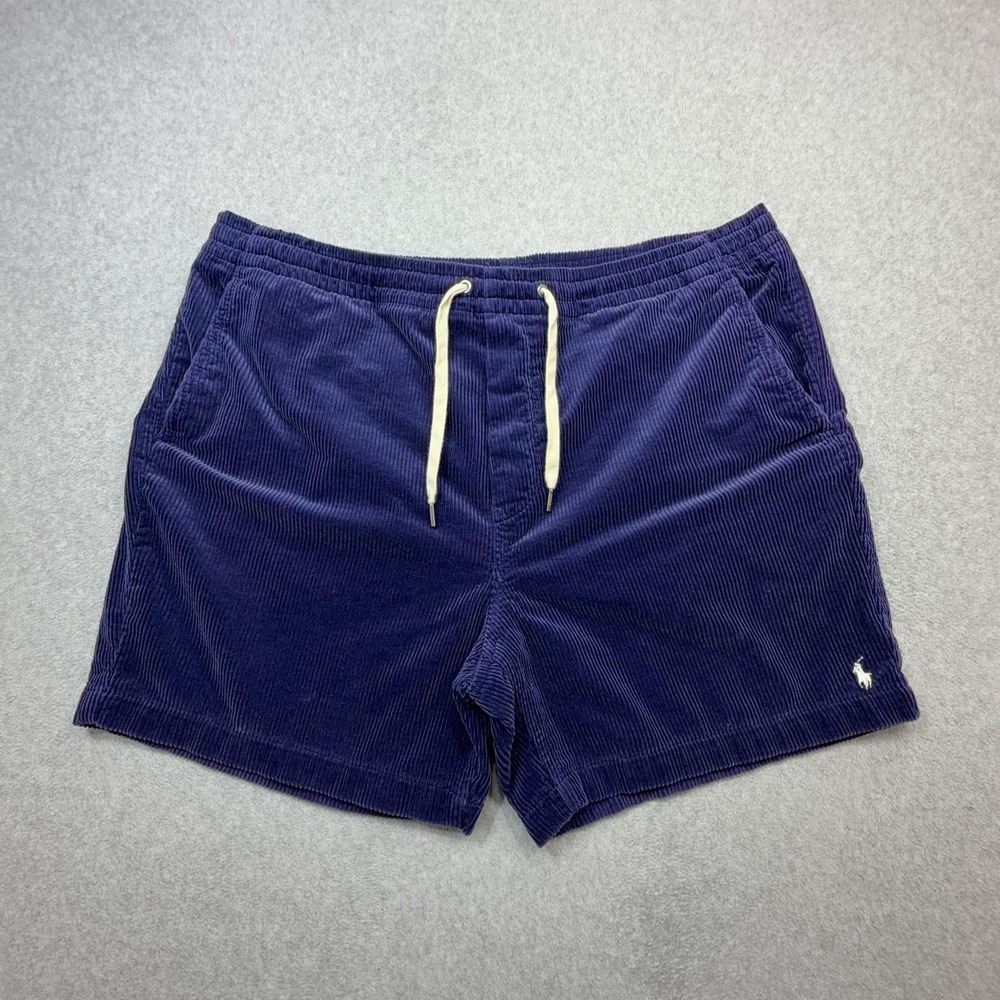 Polo Ralph Lauren Shorts Mens XXL Blue Corduroy Drawstring 6 Inch Preppy Casual